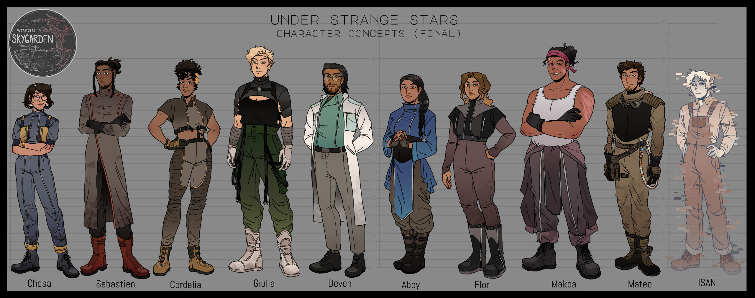 Character Concepts, Under Strange Stars, Clip Studio Paint, 2024