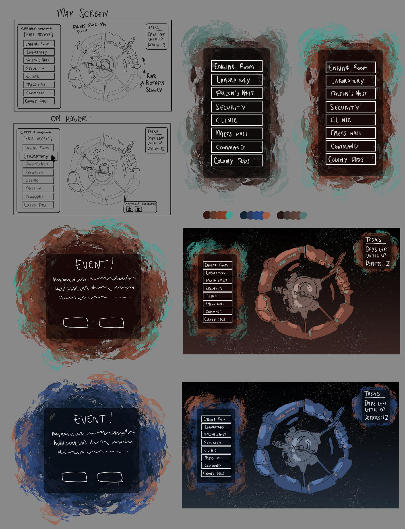 UI Color Tests, Argos, Clip Studio Paint, 2024