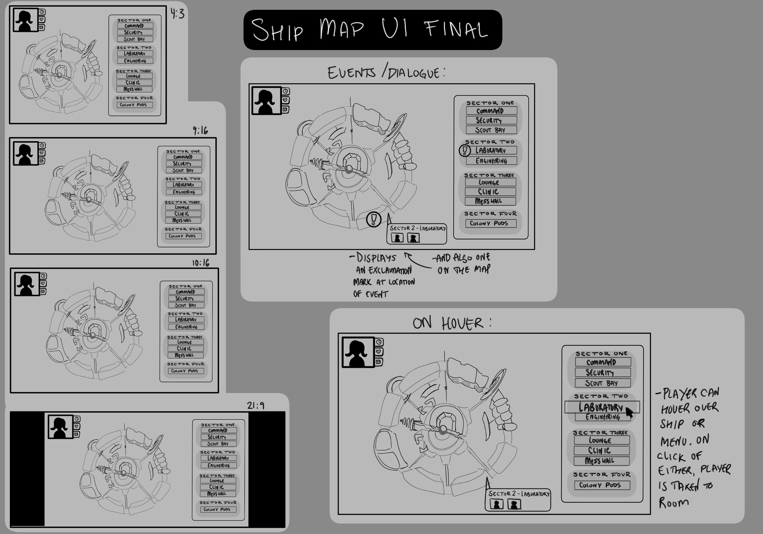Ship Map UI Concept, Argos, Clip Studio Paint, 2024